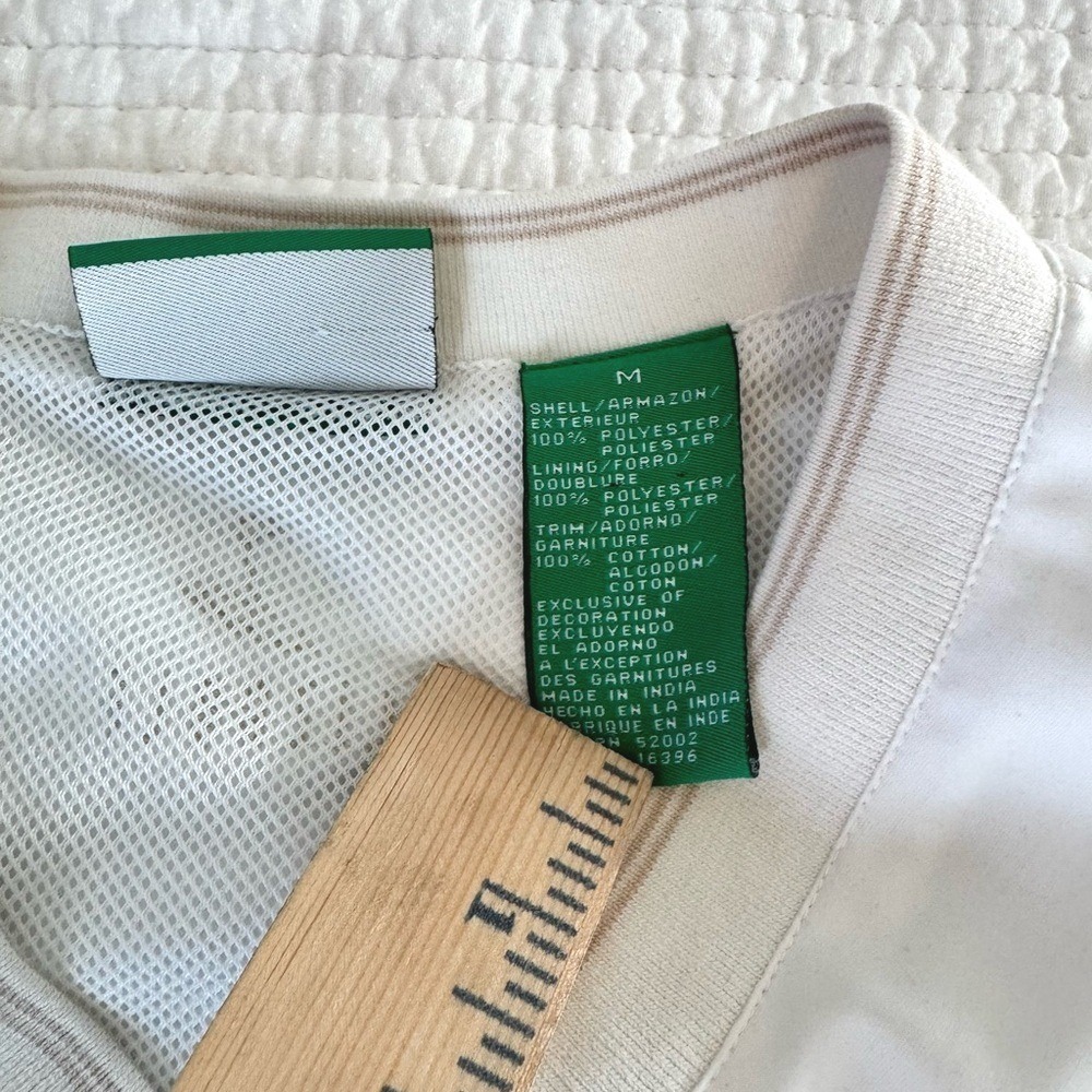 Liz Claiborne LizGolf White V-Neck Windbreaker Pullover Mesh Lined Womens Medium - Picture 5 of 8